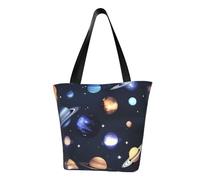 OAZCVBNN Sac à bandoulière confortable avec imprimé planètes étoiles et voie lactée galaxie sac à main de plage voyage travail décontracté usage quotidien tendance