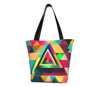 OAZCVBNN Sac à bandoulière confortable avec motif triangle coloré imprimé sac à main de plage, voyage, travail, décontracté, usage quotidien tendance