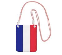 OAZCVBNN Sac à bandoulière pour téléphone portable imprimé drapeau français pour femmes et hommes léger et imperméable, rose, Taille unique