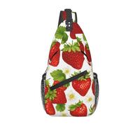 OAZCVBNN Sac à dos à bandoulière avec imprimé fraises croisées en diagonale pour gym, week-end, escapades