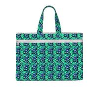 OAZCVBNN Sac de rangement en toile avec imprimé extraterrestres verts - Grande capacité - Pour bureau, voyage, shopping