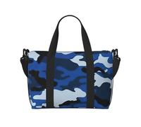 OAZCVBNN Sac de voyage polyvalent unisexe avec imprimé camouflage bleu