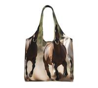 OAZCVBNN Sac fourre-tout unisexe en toile avec imprimé trois chevaux de course - Sac à main léger pour shopping, voyage, quotidien