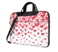 OAZCVBNN Sac polyvalent pour ordinateur portable avec imprimé cœurs rouges et bandoulière, Noir , 13 inch