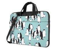 OAZCVBNN Sac pour ordinateur portable polyvalent avec imprimé pingouins mignons et sacoche à bandoulière, Noir , 13 inch