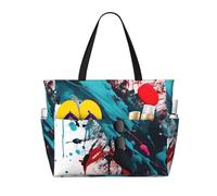 OAZCVBNN Sac réutilisable avec impression abstraite, éclaboussures de peinture, élégant, léger, vacances, pique-nique, gym, camping, utilisation polyvalente