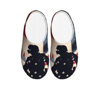 OAZCVBNN Soldats militaires américains patriotiques imprimés jour commémoratif multi-usage anti-boulochage chaussons lavables pour femmes hommes confortables chaussures élégantes