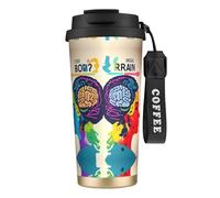 OAZCVBNN Tasse à café en acier inoxydable avec impression « Avantage du cerveau gauche et droit » pour l'école, le camping, le pique-nique