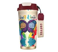 OAZCVBNN Tasse à café en acier inoxydable avec impression « Avantage du cerveau gauche et droit » pour l'école, le camping, le pique-nique