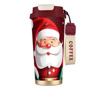 OAZCVBNN Tasse à café en acier inoxydable avec impression cadeau de Noël « Merry Christmas Santa Claus » pour l'école, le camping, le pique-nique
