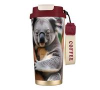 OAZCVBNN Tasse à café en acier inoxydable avec imprimé koala Hugging Tree Koala pour l'école, le camping, le pique-nique
