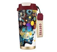 OAZCVBNN Tasse de voyage en acier inoxydable avec intelligence artificielle, motif cerveau, tasse de voyage, tasse à café, pour l'école, le camping, le pique-nique