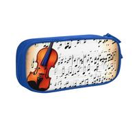 OAZCVBNN Trousse à crayons avec impression de partitions de violon, maquillage, gommes, stylos, étudiants, école, bureau, multi-scènes, bleu, Taille unique, Ensemble cartable