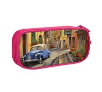 OAZCVBNN Trousse à crayons avec impression de rue italienne pour ranger des gommes de maquillage, stylos, étudiants, école, bureau, multi-scènes, rose, Taille unique, Ensemble cartable