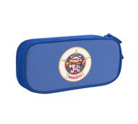 OAZCVBNN Trousse à crayons avec imprimé drapeau de l'État du Minnesota, pour ranger des gommes de maquillage, stylos, étudiants, école, bureau, multi-scènes, bleu, Taille unique, Ensemble cartable