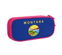 OAZCVBNN Trousse à crayons avec imprimé drapeau de l'État du Montana - Pour le maquillage, les gommes, les stylos, les étudiants, l'école, le bureau - Utilisation multi-scènes, rose, Taille unique