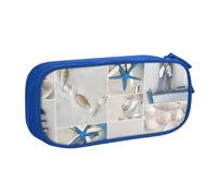OAZCVBNN Trousse à crayons avec imprimé étoile de mer et phare pour ranger les gommes de maquillage, stylos, étudiants, école, bureau, multi-scènes, bleu, Taille unique, Ensemble cartable