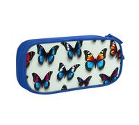 OAZCVBNN Trousse à crayons avec imprimé papillon et violoncelle pour ranger des gommes de maquillage, stylos, étudiants, école, bureau, multi-scènes, bleu, Taille unique, Ensemble cartable