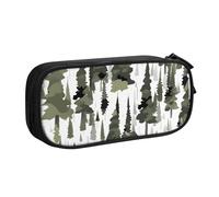 OAZCVBNN Trousse à crayons avec motif camouflage et arbres blancs pour ranger des gommes à maquillage, stylos, étudiants, école, bureau, multi-scènes, Noir , Taille unique, Ensemble cartable