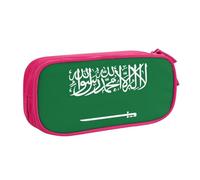 OAZCVBNN Trousse à crayons avec motif drapeau de l'Arabie Saoudite pour ranger des gommes de maquillage, stylos, étudiants, école, bureau, multi-scènes, rose, Taille unique, Ensemble cartable