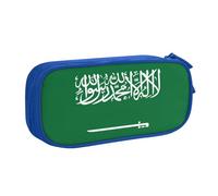 OAZCVBNN Trousse à crayons avec motif drapeau de l'Arabie Saoudite pour ranger des gommes de maquillage, stylos, étudiants, école, bureau, multi-scènes, bleu, Taille unique, Ensemble cartable