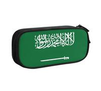 OAZCVBNN Trousse à crayons avec motif drapeau de l'Arabie Saoudite pour ranger des gommes de maquillage, stylos, étudiants, école, bureau, multi-scènes, Noir , Taille unique, Ensemble cartable
