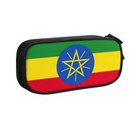 OAZCVBNN Trousse à crayons avec motif drapeau de l'Éthiopie pour ranger des gommes de maquillage, stylos, étudiants, école, bureau, multi-scènes, Noir , Taille unique, Ensemble cartable