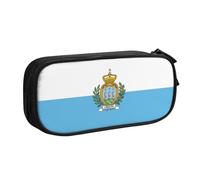 OAZCVBNN Trousse à crayons avec motif drapeau de Saint-Marin pour ranger des gommes de maquillage, stylos, étudiants, école, bureau, multi-scènes, Noir , Taille unique, Ensemble cartable