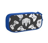 OAZCVBNN Trousse à crayons avec motif manette de jeu pour ranger des gommes de maquillage, stylos, étudiants, école, bureau, multi-scènes, bleu, Taille unique, Ensemble cartable