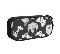 OAZCVBNN Trousse à crayons avec motif manette de jeu pour ranger des gommes de maquillage, stylos, étudiants, école, bureau, multi-scènes, Noir , Taille unique, Ensemble cartable