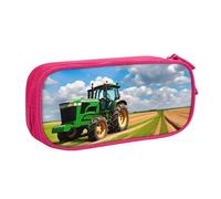 OAZCVBNN Trousse à crayons avec motif tracteur sous ciel bleu et nuages blancs - Pour ranger des gommes de maquillage - Stylos - Pour étudiants, école, bureau, rose, Taille unique, Ensemble cartable
