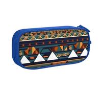 OAZCVBNN Trousse à crayons avec motifs ethniques africains - Pour ranger des gommes à maquillage - Pour étudiants, école, bureau - Multi-scènes, bleu, Taille unique, Ensemble cartable