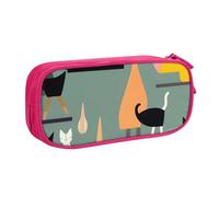 OAZCVBNN Trousse à crayons d'art moderne du milieu du siècle - Motif chats - Pour ranger des gommes de maquillage - Stylos - Pour étudiants, école, bureau - Utilisation multi-scènes, rose, Taille