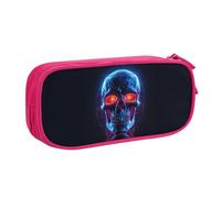 OAZCVBNN Trousse à crayons Halloween avec motif tête de mort pour ranger des gommes de maquillage, stylos, étudiants, école, bureau, multi-scènes, rose, Taille unique, Ensemble cartable