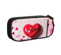 OAZCVBNN Trousse à crayons imprimée pour la Saint-Valentin, maquillage, gommes, stylos, étudiants, école, bureau, multi-scènes, Noir , Taille unique, Ensemble cartable