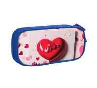 OAZCVBNN Trousse à crayons imprimée pour la Saint-Valentin, maquillage, gommes, stylos, étudiants, école, bureau, multi-scènes, bleu, Taille unique, Ensemble cartable