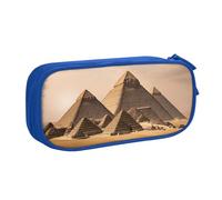OAZCVBNN Trousse à crayons imprimée Pyramides d'Égypte pour ranger les gommes de maquillage, stylos, étudiants, école, bureau, multi-scènes, bleu, Taille unique, Ensemble cartable