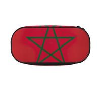 OAZCVBNN Trousse à crayons légère et pratique avec motif drapeau du Maroc pour l'école, les étudiants, le maquillage, les voyages, garçons et filles, Noir , Taille unique, Organiseur de sac