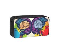 OAZCVBNN Trousse à crayons spacieuse avec impression « Left and Right Brain Advantage » - Grande capacité - Pour bureau, voyage, dortoir
