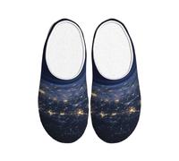 OAZCVBNN View of Earth Chaussons lavables anti-boulochage pour homme et femme
