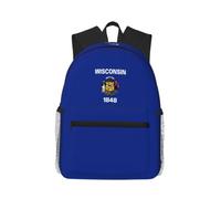 OAZCVBNN Wisconsin State Flag Print Sac à dos léger imperméable décontracté pour voyage quotidien randonnée w nd escapades