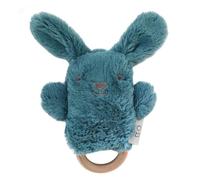 OB DESIGNS - peluche musicale nouveau-né douce, avec anneau de dentition en bois de hêtre, rembourrage en matériau écologique, lavable en machine, 15x10 cm