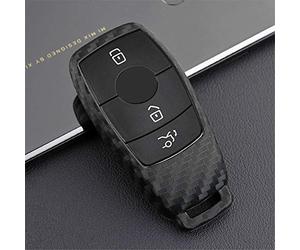 ob Housse Etui de Protection Convient pour Mercedes-Benz 2017 Motif en Fiber De Carbone Manchon en Silicone Manchon De Protection 43 W213 E300 E400 e Berline