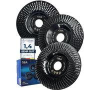 OBA Disque Bois Meuleuse 115mm, 3 Pièces Disques de Meulage pour Façonner, Meuler et Sculpture. Roues pour Meuleuse d'angle