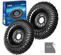 OBA Disque Bois Meuleuse 125mm, 2 Pièces Disques de Meulage pour Façonner, Meuler et Sculpture. Disque à sculpter pour Meuleuse d'angle