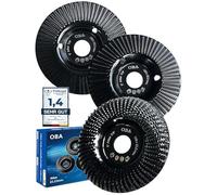 OBA Disque Bois Meuleuse 125mm, 3 Pièces Disques de Meulage pour Façonner, Meuler et Sculpture, Roues pour Meuleuse d'angle, Trou de refroidissement automatique