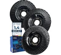 OBA Disque Bois Meuleuse 125mm, 3 Pièces Disques de Meulage pour Façonner, Meuler et Sculpture, Roues pour Meuleuse d'angle