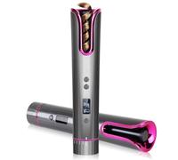 OBA Fer à friser automatique sans fil, rechargeable USB, écran LCD, minuterie 8-18s, température 150-200°C, plaque en céramique