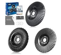 OBA Lot de 3 disques abrasifs pour meuleuse d'angle - 115 mm - Pour le ponçage du bois - Pour enlever les souches d'arbre, sculpter et façonner - Trou de refroidissement automatique