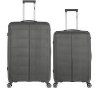 obago - lot de 2 - valise grand format et valise weekend andromede - gris fonce